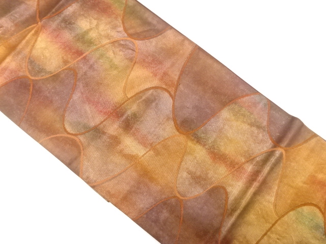 アンティーク　流水模様織出し暈し袋帯（着用可）